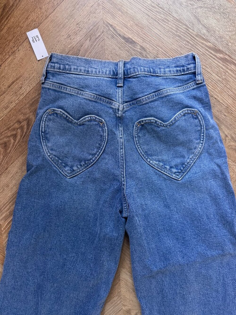 Gap High Rise Wide Leg Jeans Heart Pockets NWT 29